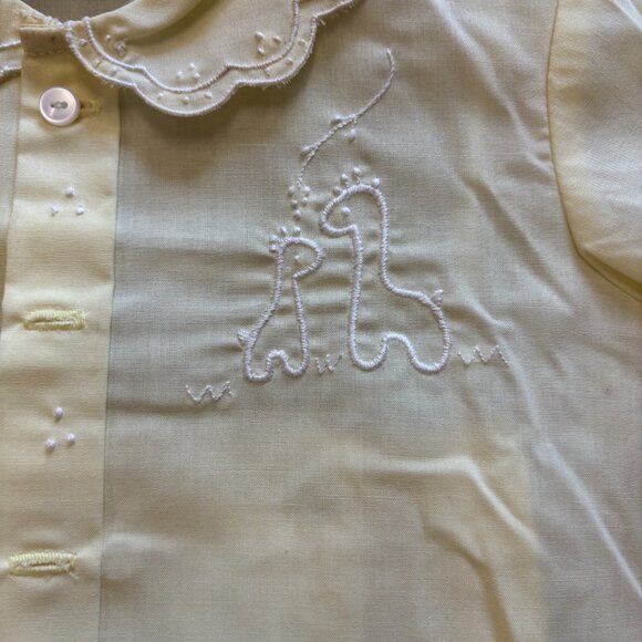 Vintage A Little Angel Yellow Unisex Baby Outfit ~ Birth to 3 months ~ Embroider - Picture 3 of 4